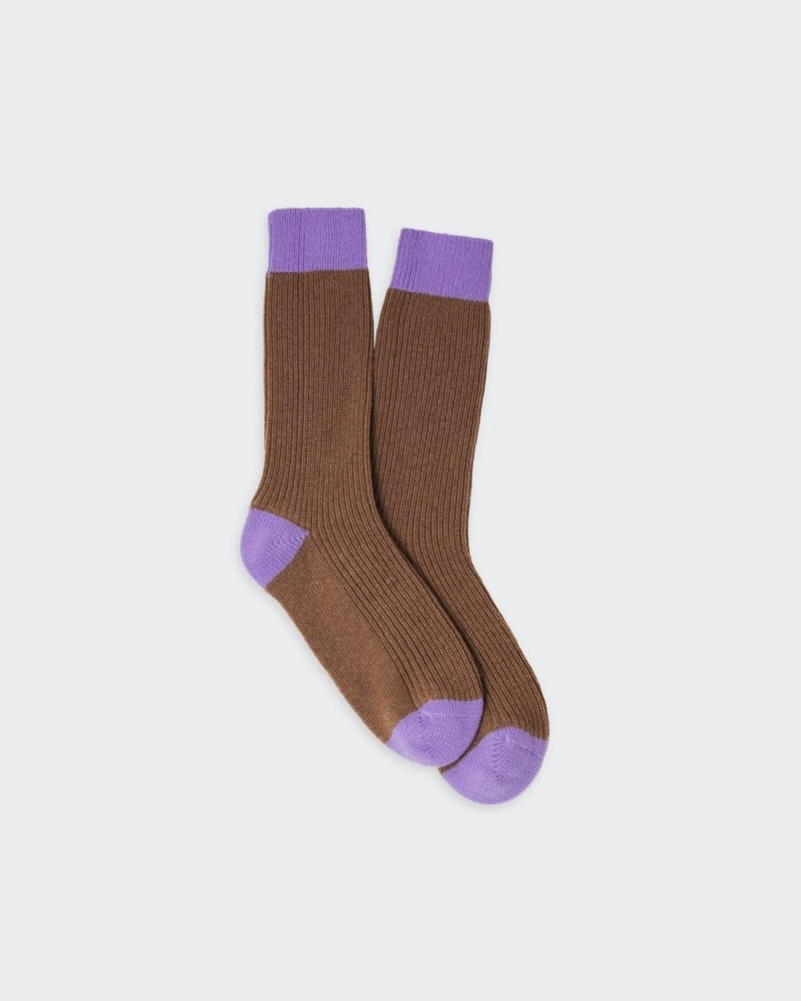 Guest In Residence The Soft Socks Almond/Purple Haze | Accessories