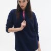 Guest In Residence Quarter Zip Pullover Navy | Women