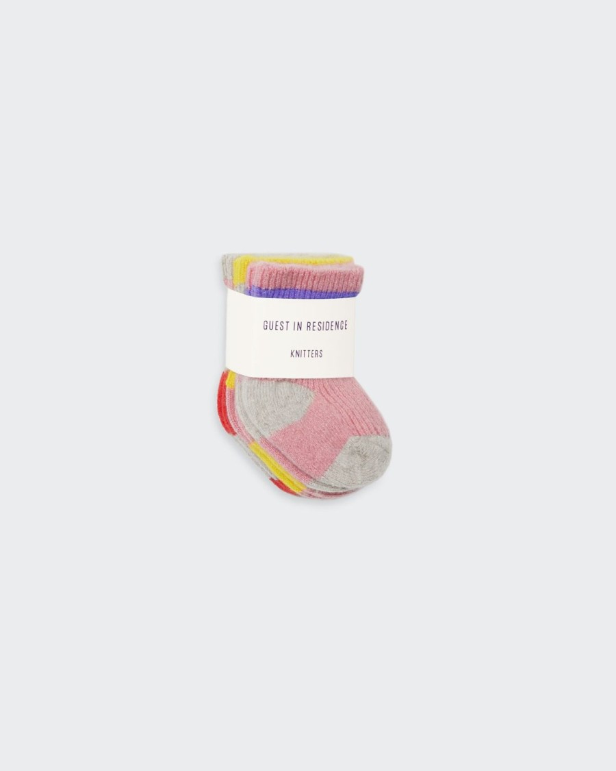 Guest In Residence The Mini Soft Socks (3-Pack) Blush Combo | Accessories