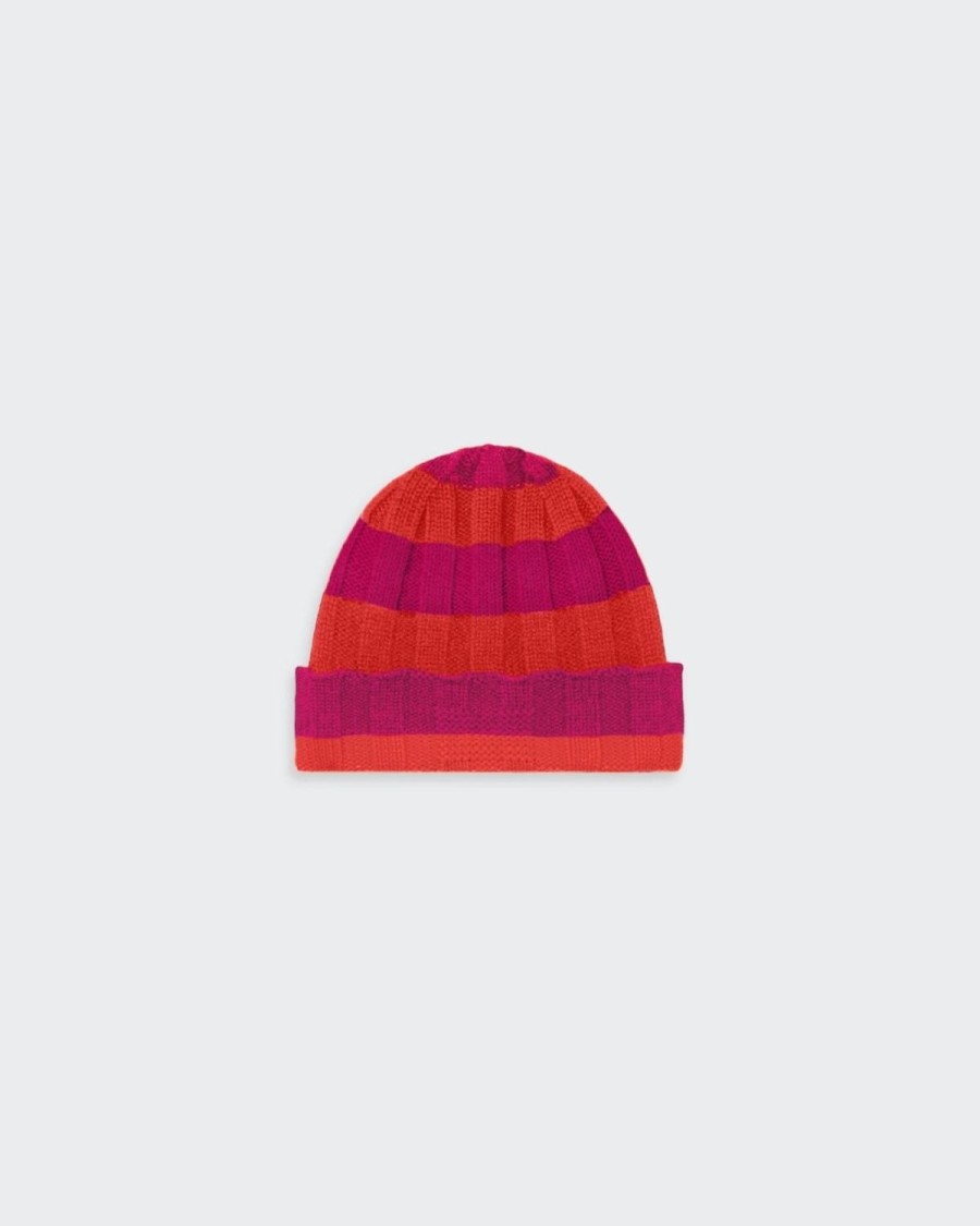 Guest In Residence The Rib Stripe Hat Magenta/Cherry | Accessories