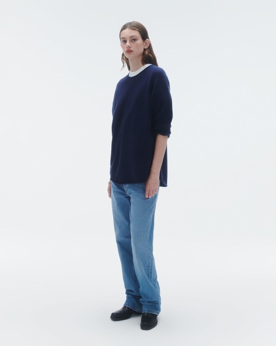 Guest In Residence Oversized Crew Navy | Women