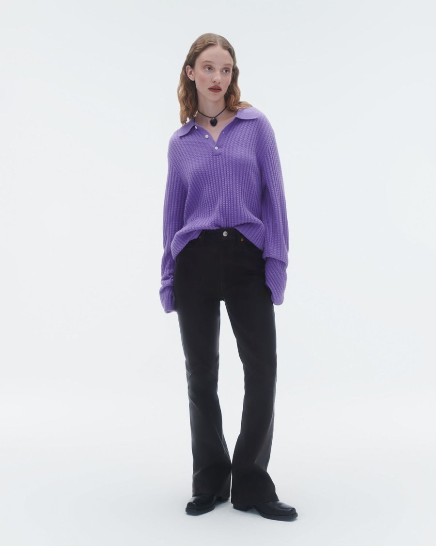 Guest In Residence Ls Waffle Polo 2.0 Purple Haze | Women