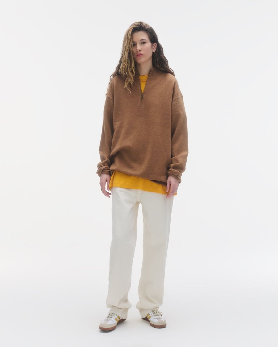 Guest In Residence Quarter Zip Pullover Almond | Women