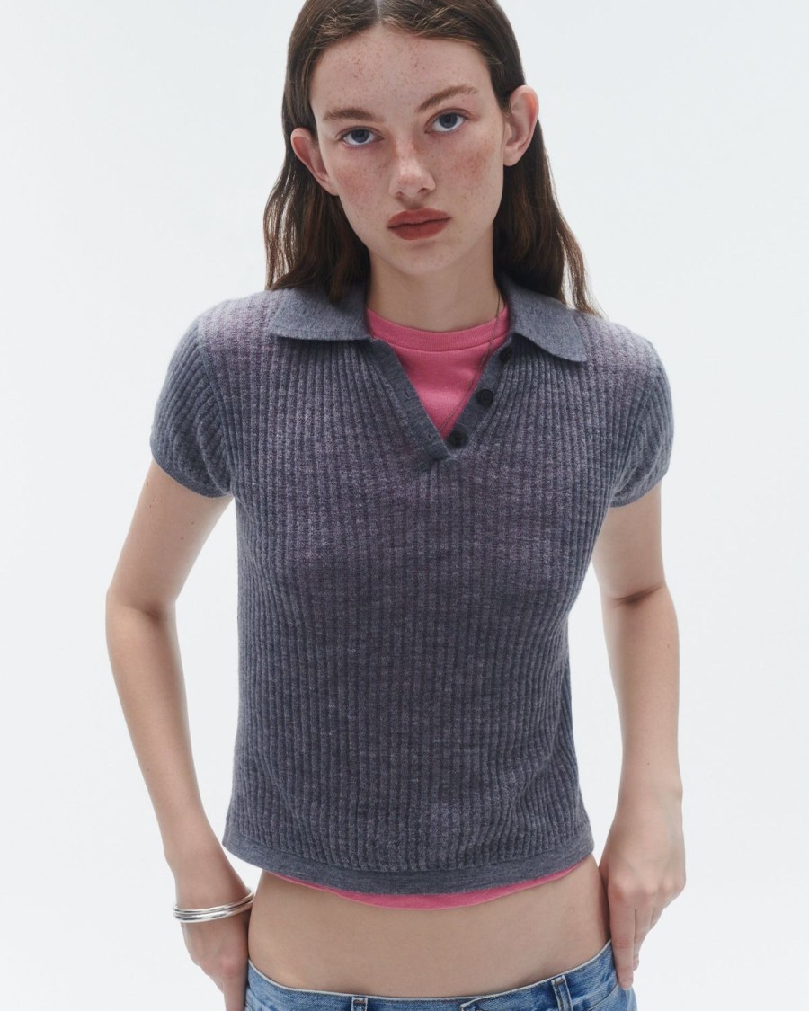 Guest In Residence Shrunken Polo Steel | Women